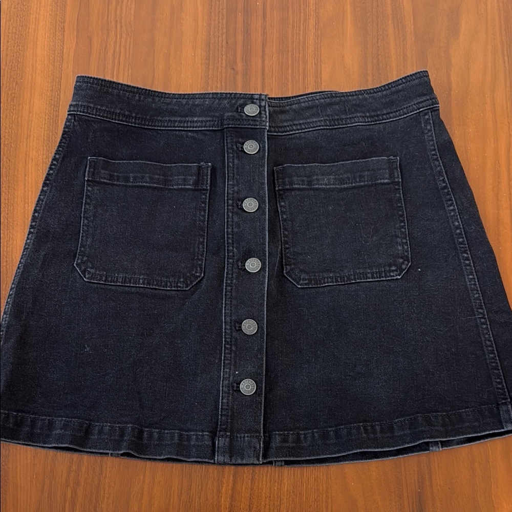 Madewell Stretch Denim A-line Button-Front Skirt